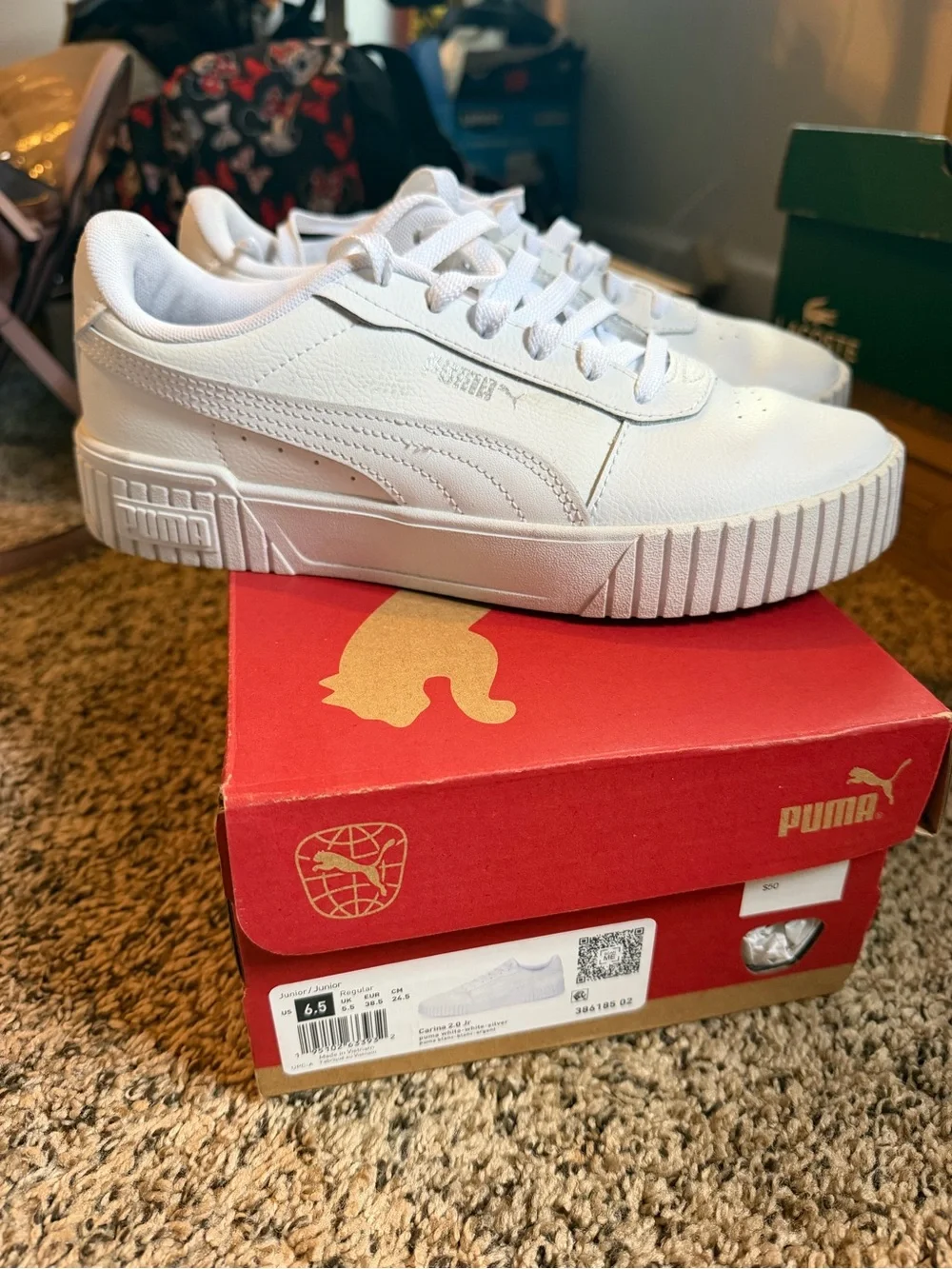 Puma Kids White Low-Top Platform Sneakers